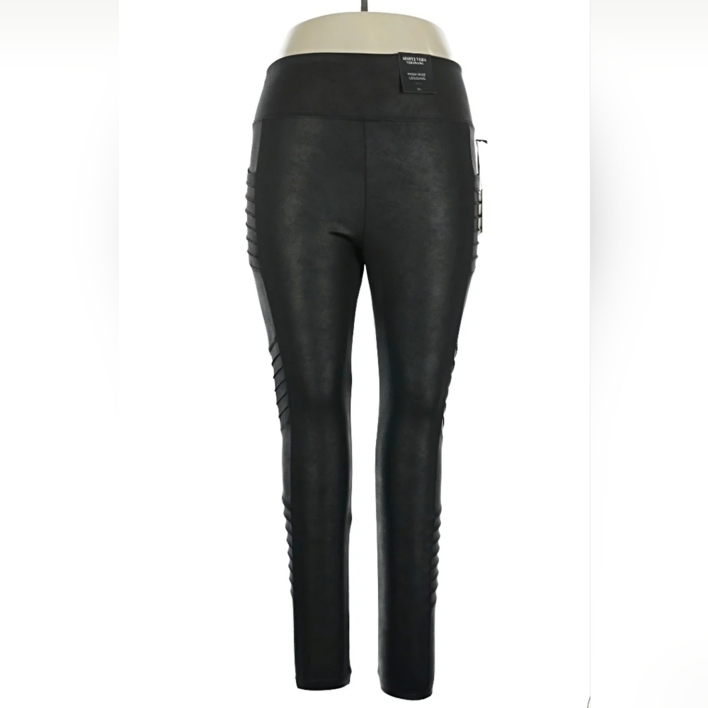 Simply Vera Vera Wang Black Faux Leather Leggings